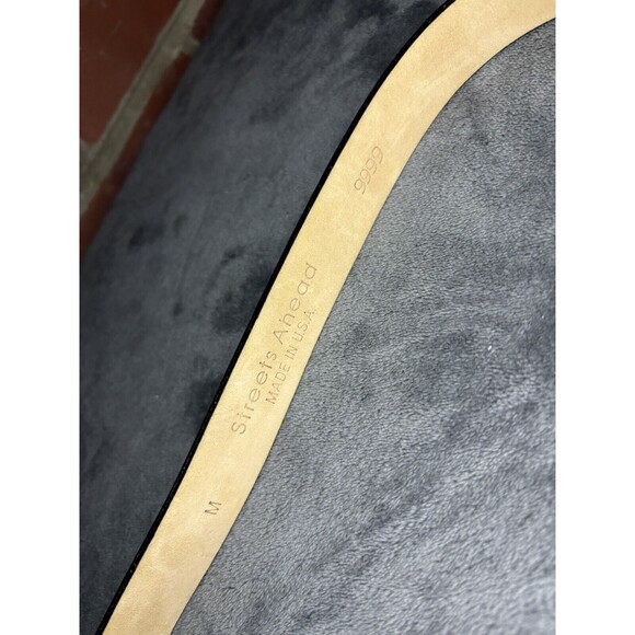 Streets Ahead Blue Leather Silver Metal Medium Belt USA Made Unique Design - Picture 8 of 8